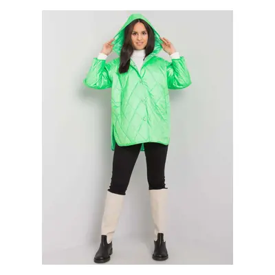 Women's quilted hooded jacket Selah - fluo green