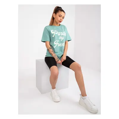 Green Cotton Casual Jade T-Shirt