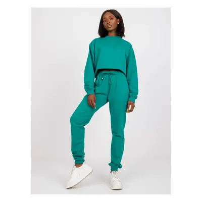 Basic dusty green sweatpants with tying detail