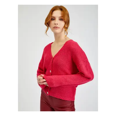 Orsay Dark pink Ladies Loose Cardigan - Women