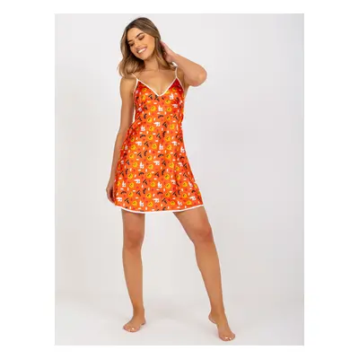 Orange nightgown with print