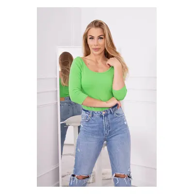 Blouse with round neckline light green