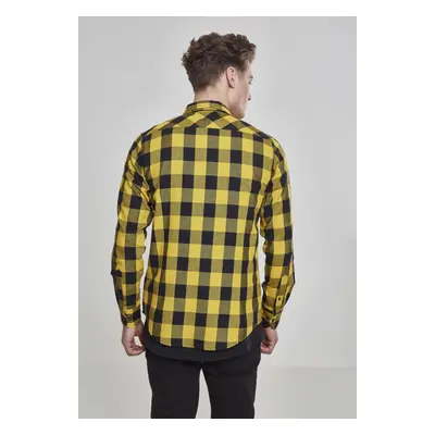 Plaid flannel shirt blk/honey