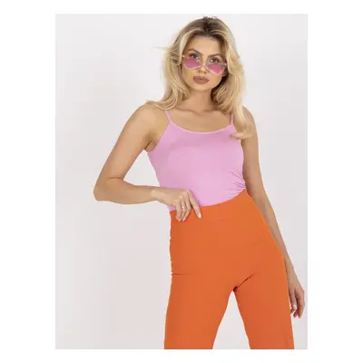 Pink viscose top with thin shoulder straps