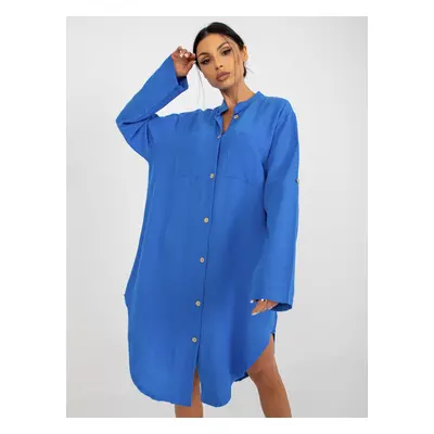 Blue shirt dress OCH BELLA with pockets