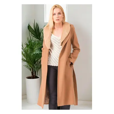 Z6671 DEWBERRY LADIES' COAT-PLAIN CAMEL