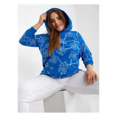 Dark blue oversized sweatshirt with printed design