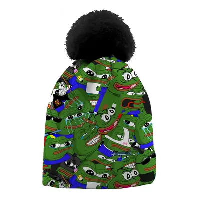 Mr. GUGU & Miss GO Woman's Pepe Memes Beanie WB21BL