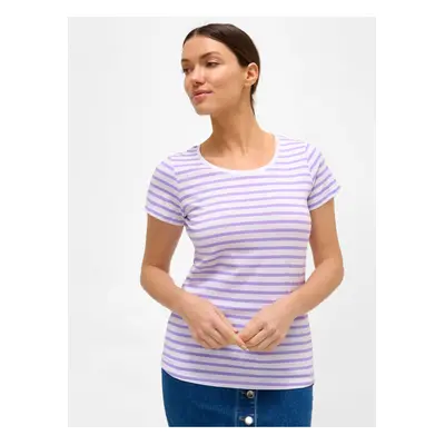 Purple-white striped T-shirt ORSAY - Women