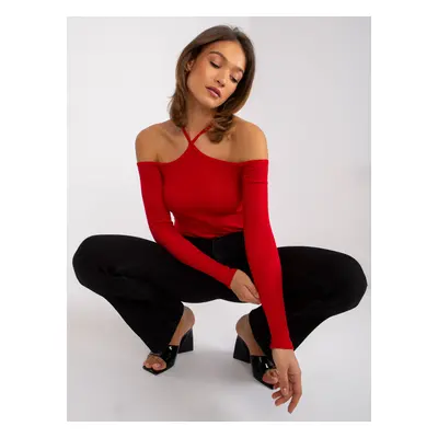 Red Spanish ribbed blouse Caterina RUE PARIS