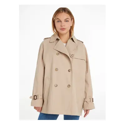 Beige Womens Short Trench Coat Tommy Hilfiger - Women