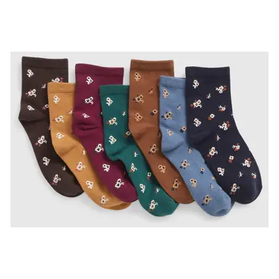 Set of seven pairs of dyed children's patterned socks GAP