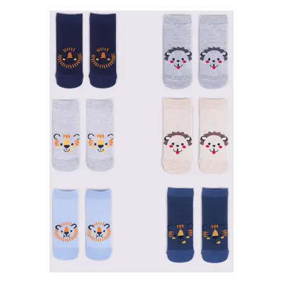 Yoclub Kids's Boys' Ankle Thin Cotton Socks Patterns Colours 6-Pack SKS-0072C-AA00-002