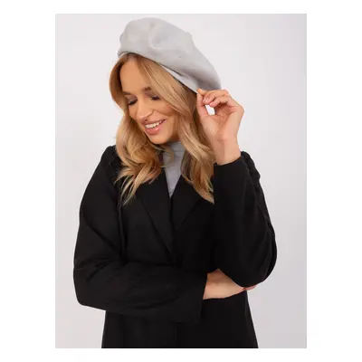 Light gray women's beret with a hint of cashmere