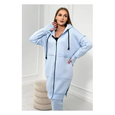 Insulated set with a long blue sweatshirt