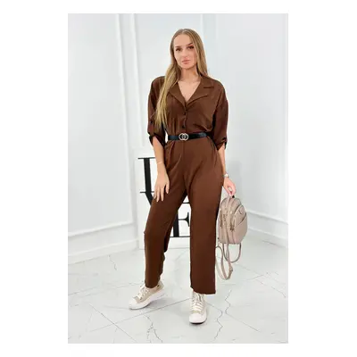 Overall with decorative mocca belt