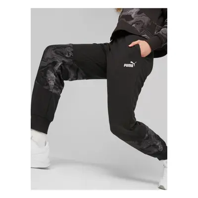 Puma Power Cat Marbleized Black Women's Sweatpants - Women