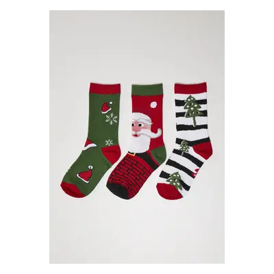 Stripe Santa Christmas Socks - 3-Pack multicolor