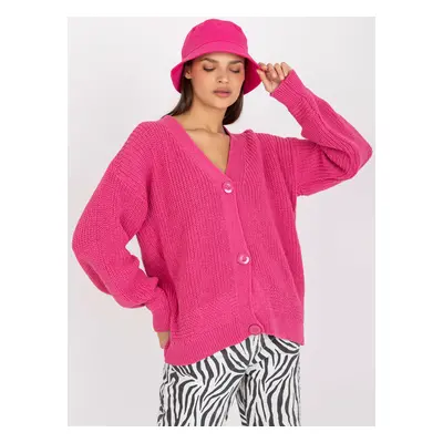 RUE PARIS pink oversize long sleeve cardigan