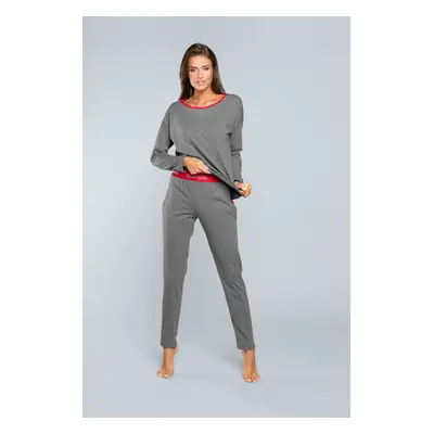 Long sleeve pyjamas, long trousers - medium melange