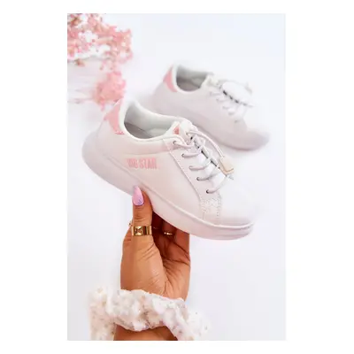 Kids Leather Sneakers Big Star - white/pink