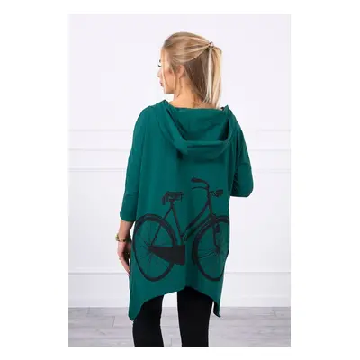 Sweatshirt with cycling print green