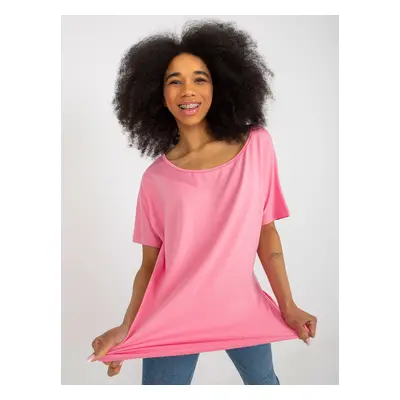 Pink Women's Basic Blouse Oversize