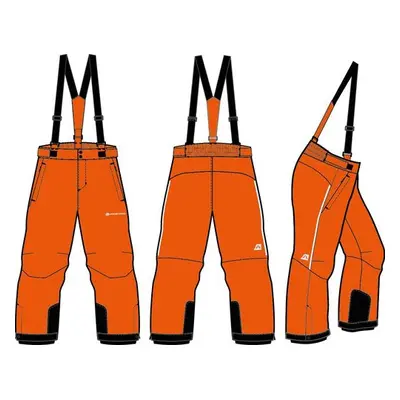 Kids ski pants with membrane ALPINE PRO LERMONO neon shocking orange