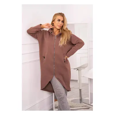 Long insulated sweatshirt mocca