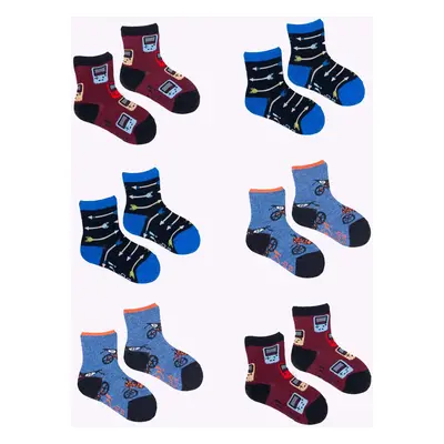 Yoclub Kids's Boys' Cotton Socks Patterns Colours 6-pack SKA-0117C-AA00-001