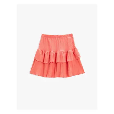 Koton Girl's Elastic Waist, Ruffled Skirt