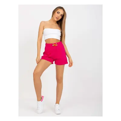 Casual High Waisted Fuchsia Shorts by RUE PARIS