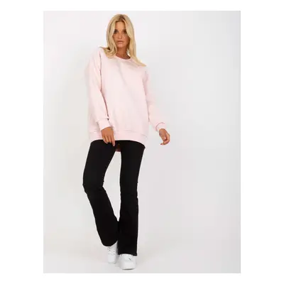 Basic light pink sweatshirt without hood