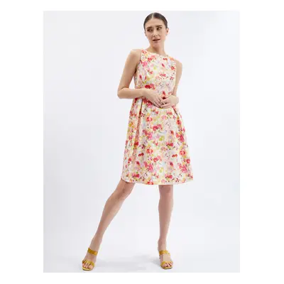 Orsay Red-Cream Women Floral Dress - Women