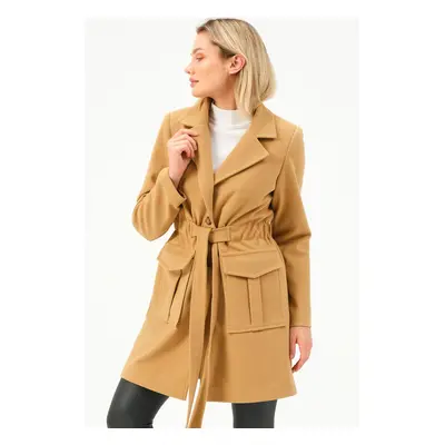 Z6778 DEWBERRY WOMEN'S COAT-CAMEL