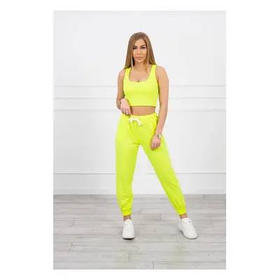 Set top+trousers yellow neon