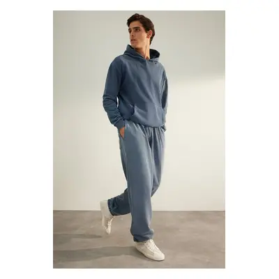 Trendyol Indigo Limited Edition Oversize Wash Effect 100% Sweatpants