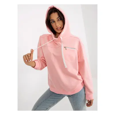 Light pink hoodie with drawstrings