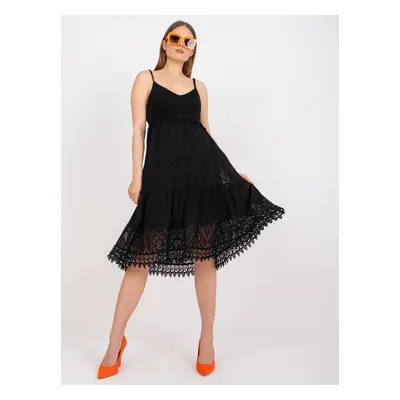 Black flowing dress on hangers with lace OCH BELLA