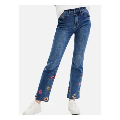 Blue women's flared fit jeans Desigual Nicole - Women