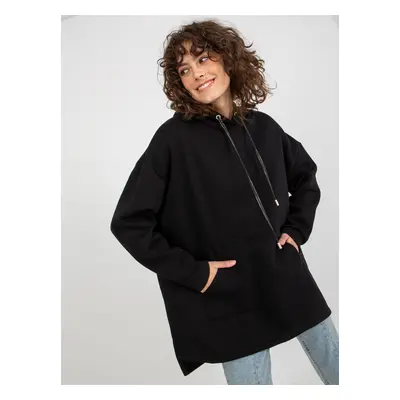 Women's long hoodie - black