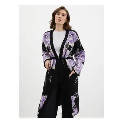 Orsay Black-Purple Women's Floral Cardigan - Women