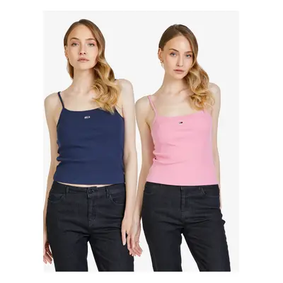 Set of two women's tank tops in pink and dark blue Tommy Jeans - Women