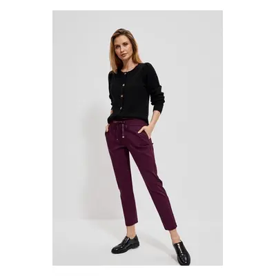 Trousers with a pleat