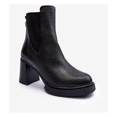 Black leather ankle boots Lemar Liresa