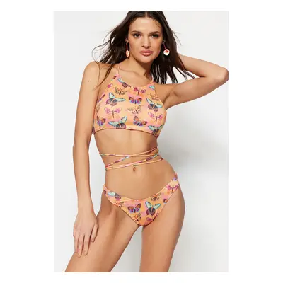 Trendyol Animal mintás normál lábú bikini alsó