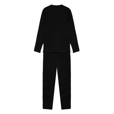 Trendyol Black Regular Fit Waffle Knitted Pajamas Set