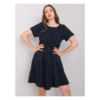 RUE PARIS Dark blue cotton dress