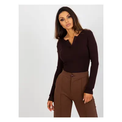 Women's long sleeve blouse - brown