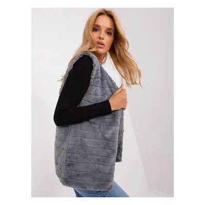 Grey women's fur vest OCH BELLA